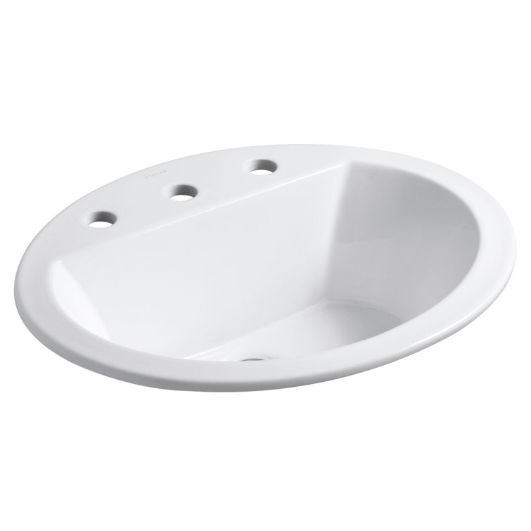 Bryant 20'' White Ceramic Oval Bathroom Sink with Overflow