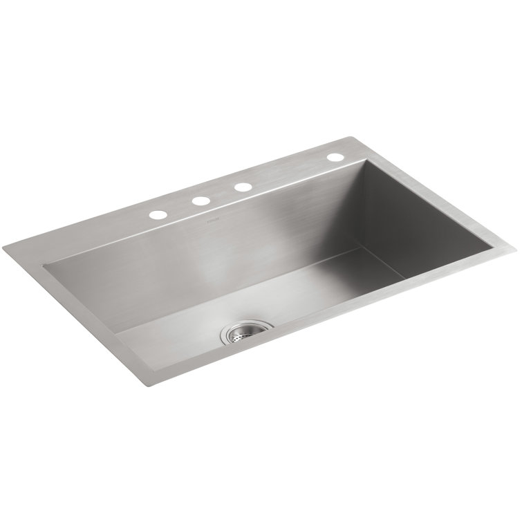 Vault 33" Stainless Steel Single Bowl Drop-in Kitchen Sink