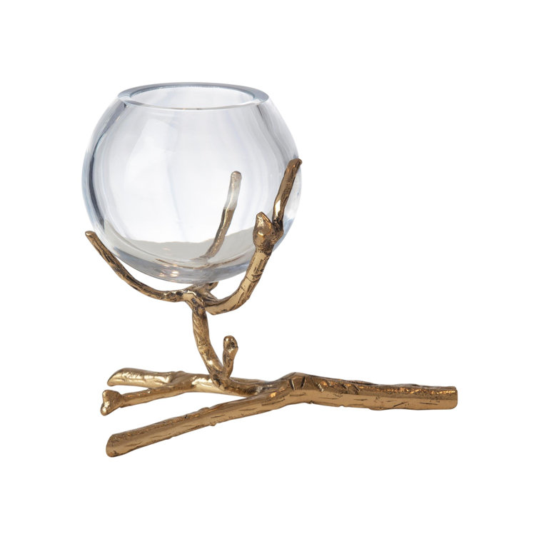 Twist and Turn Brass Silver Bud Vase with Glass Bulb
