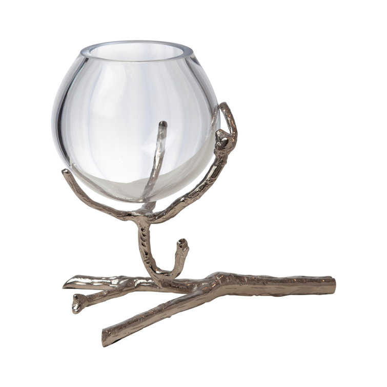Contemporary Nickel-Twist Glass Bud Vase, 8"L x 5.5"W