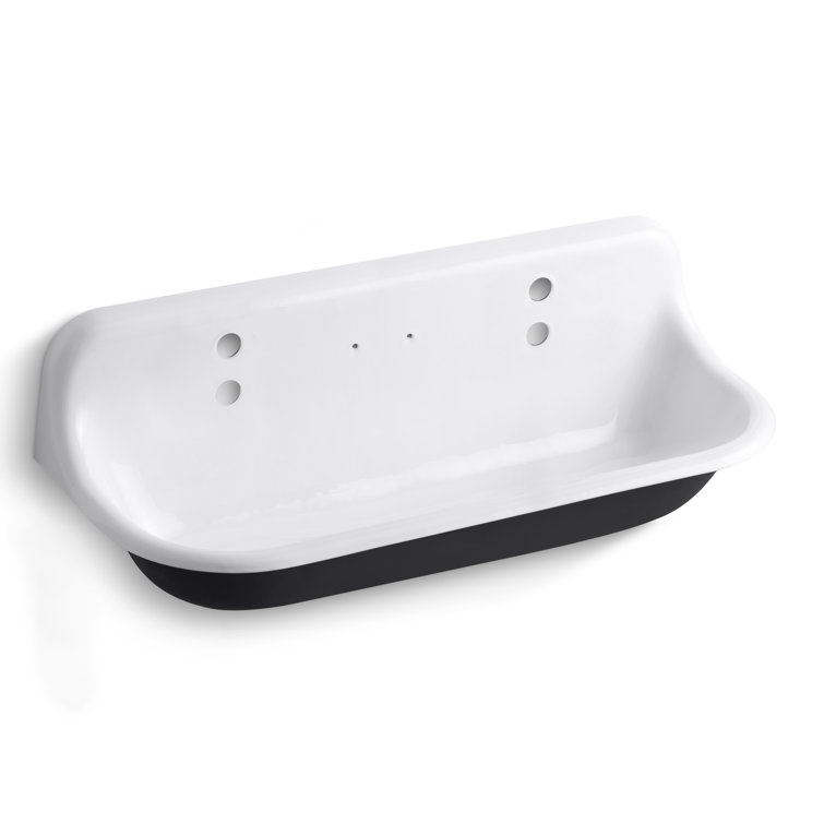 Brockway 48" Classic White Cast Iron Wall-Mount Utility Sink
