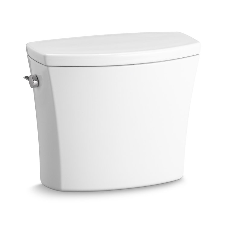 White Ceramic Toilet Tank with Left-Hand Trip Lever