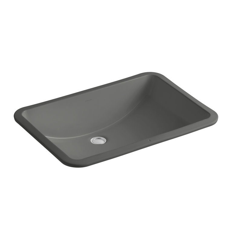 Thunder Grey Ceramic Rectangular Undermount Bathroom Sink