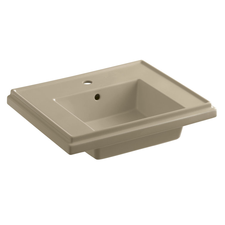 Tresham White Ceramic 24" Rectangular Pedestal Sink