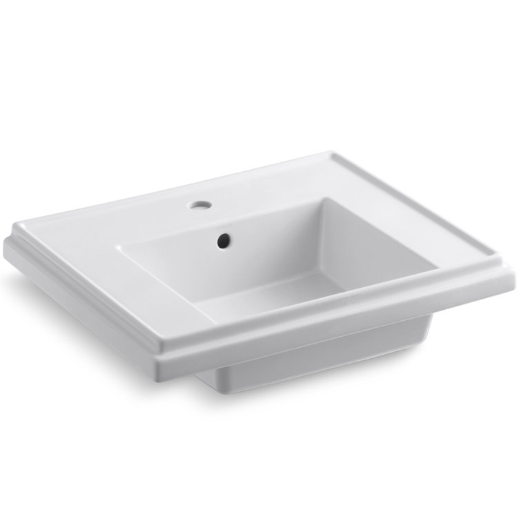 Tresham White Ceramic 24" Rectangular Pedestal Sink