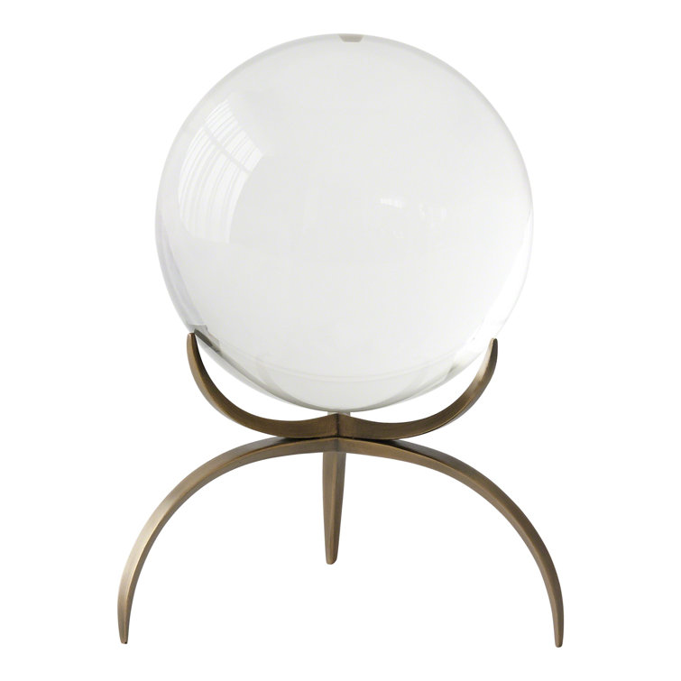 Bronze 7.5" Crystal Orb with 3-Prong Base