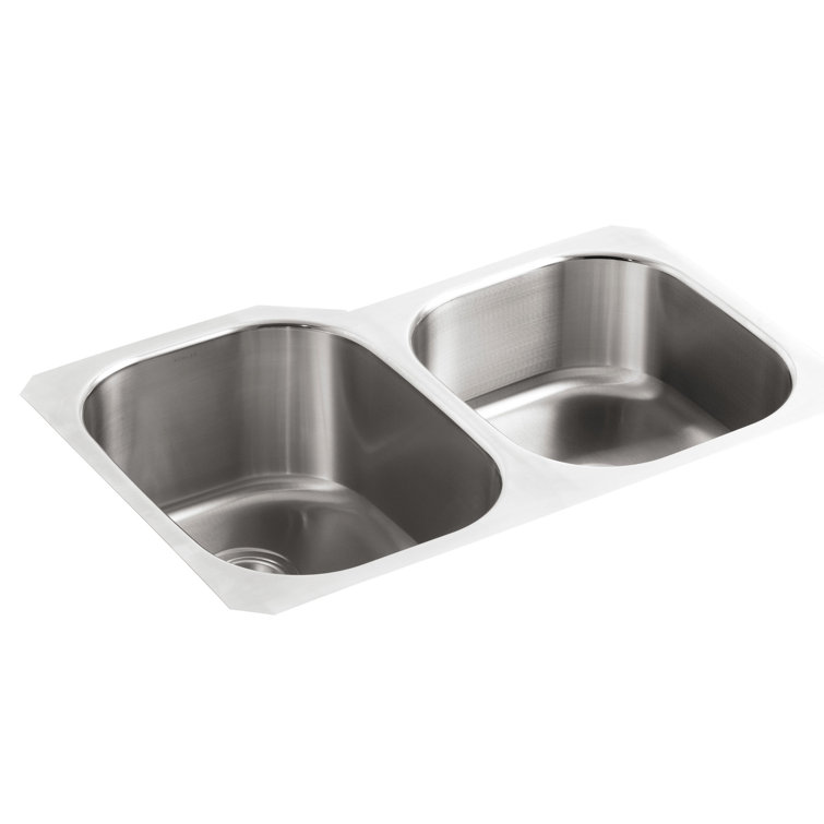 31" Stainless Steel Double Bowl Undermount Kitchen Sink