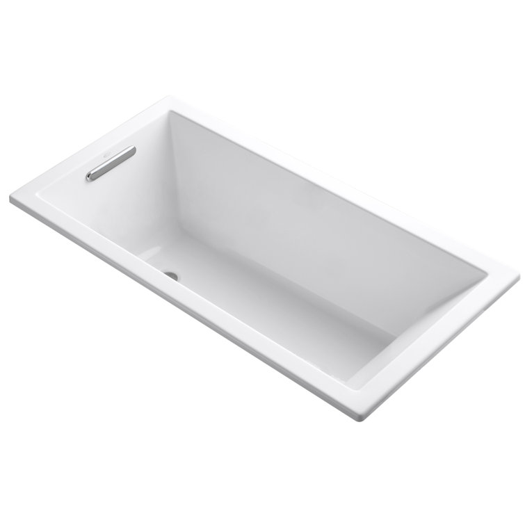White Acrylic 60" x 30" Drop-In Soaking Bathtub
