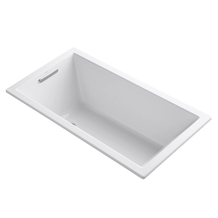White Acrylic 60" x 32" Drop-In Soaking Bathtub