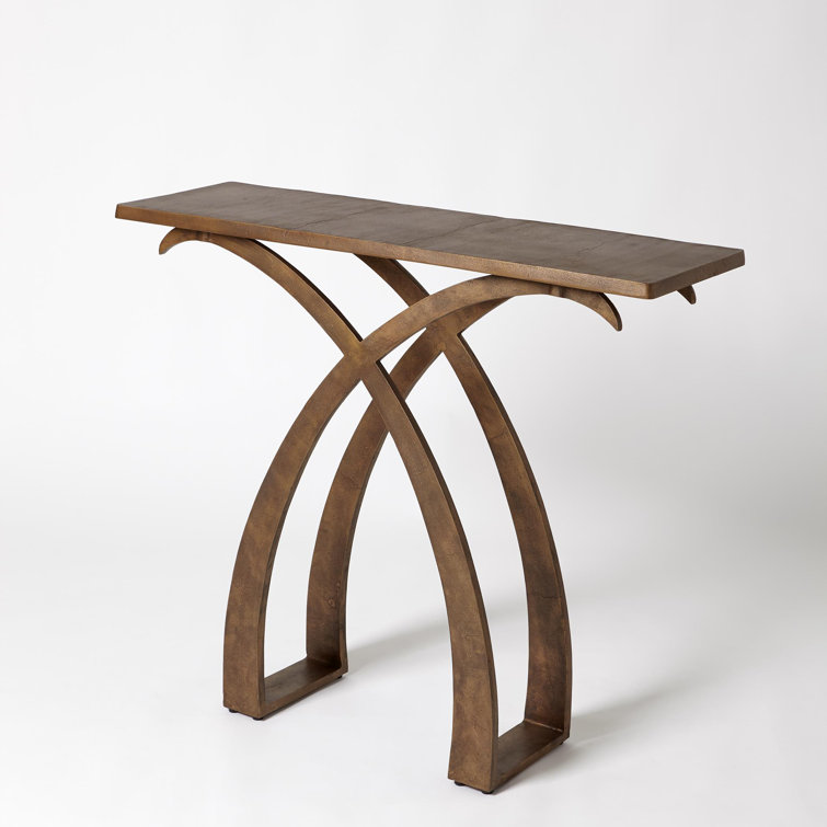 Saigon Antique Brass Cast Aluminum Console Table