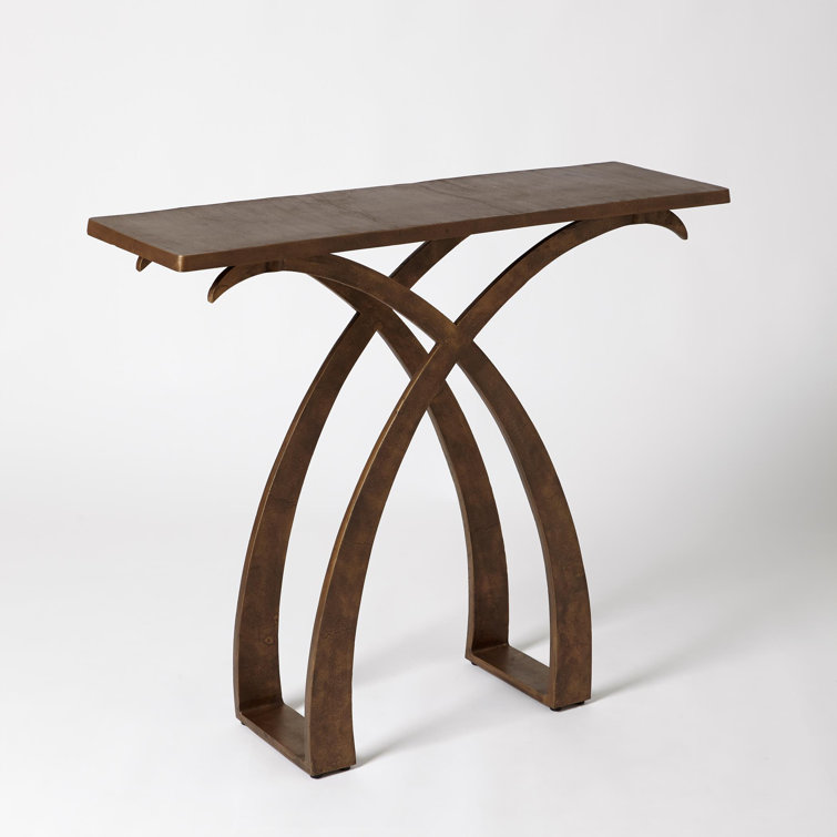 Saigon Antique Brass Cast Aluminum Console Table