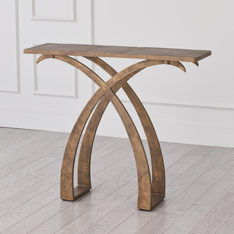 Saigon Antique Brass Cast Aluminum Console Table