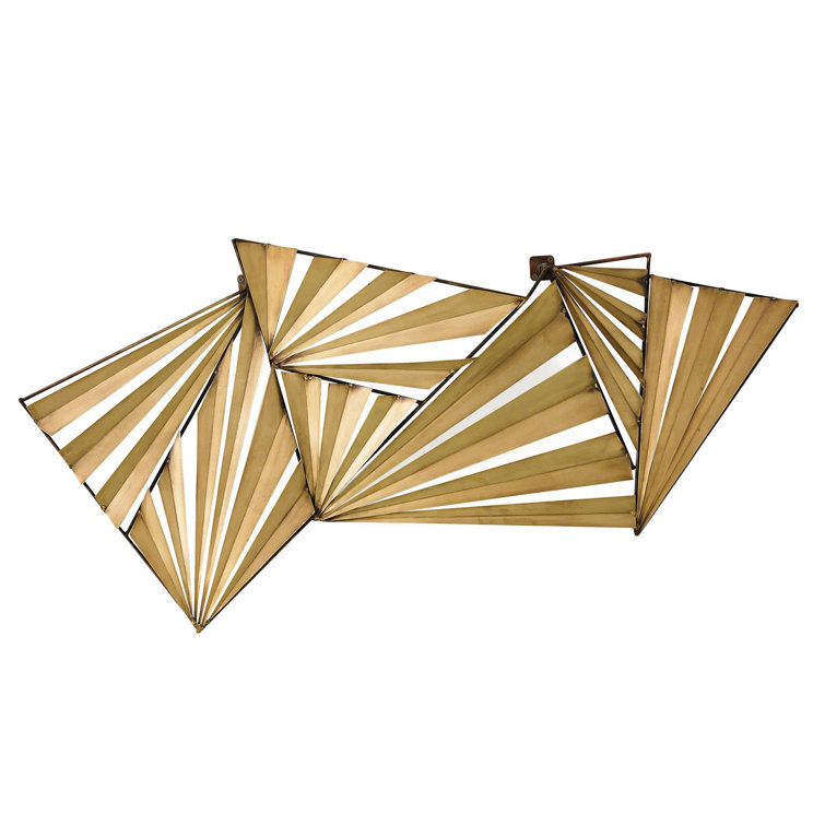 Brass Geometric Sunburst Wall Sculpture