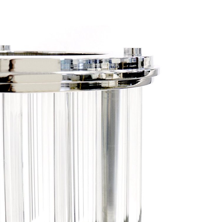 Gold and Clear Lucite Hurricane Candle Holder