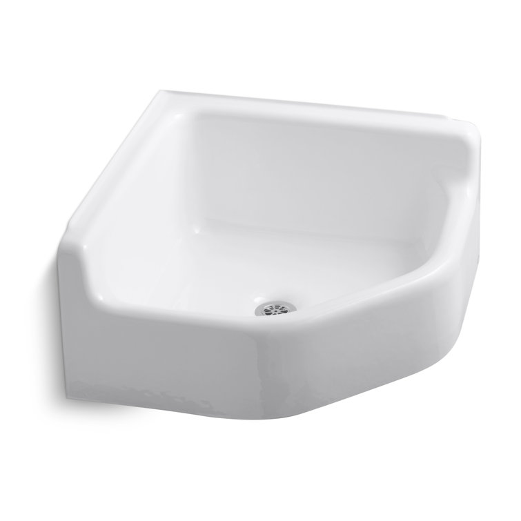 Whitby 28" White Cast Iron Freestanding Service Sink