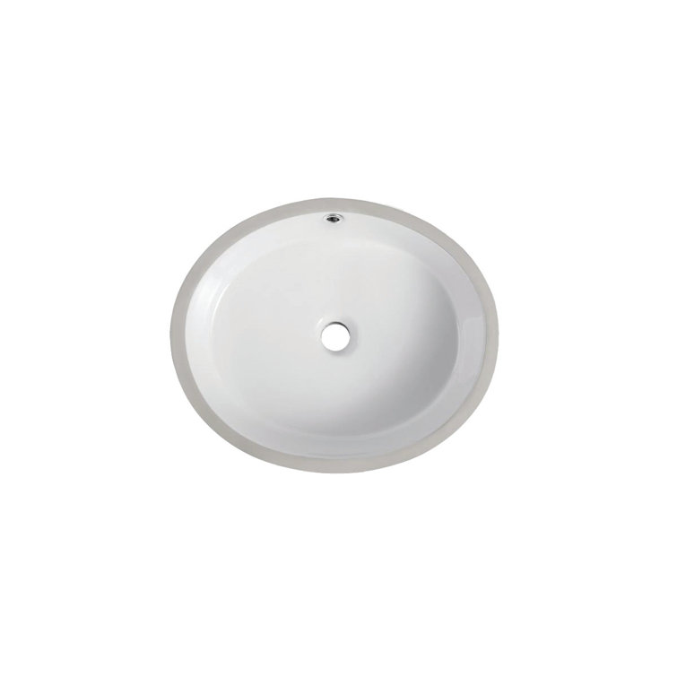 Westmere White Oval Ceramic Undermount Bathroom Sink