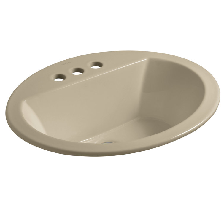 Bryant Biscuit Oval Ceramic Drop-In Sink with Overflow Protection
