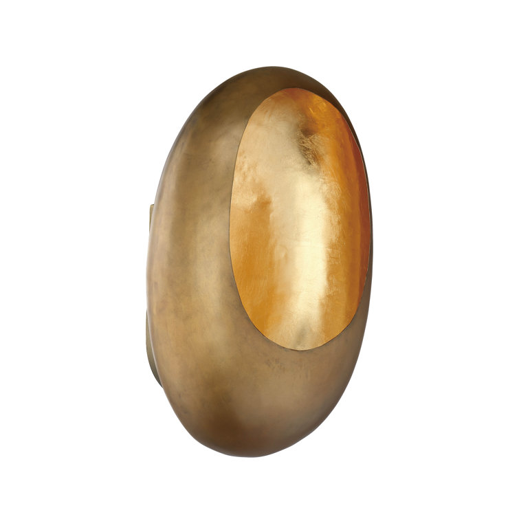 Oval Brass and Gold Dimmable Wall Sconce