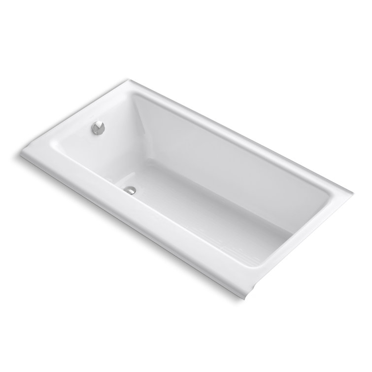 Highbridge 60" White Cast Iron Alcove Bathtub with Left Drain