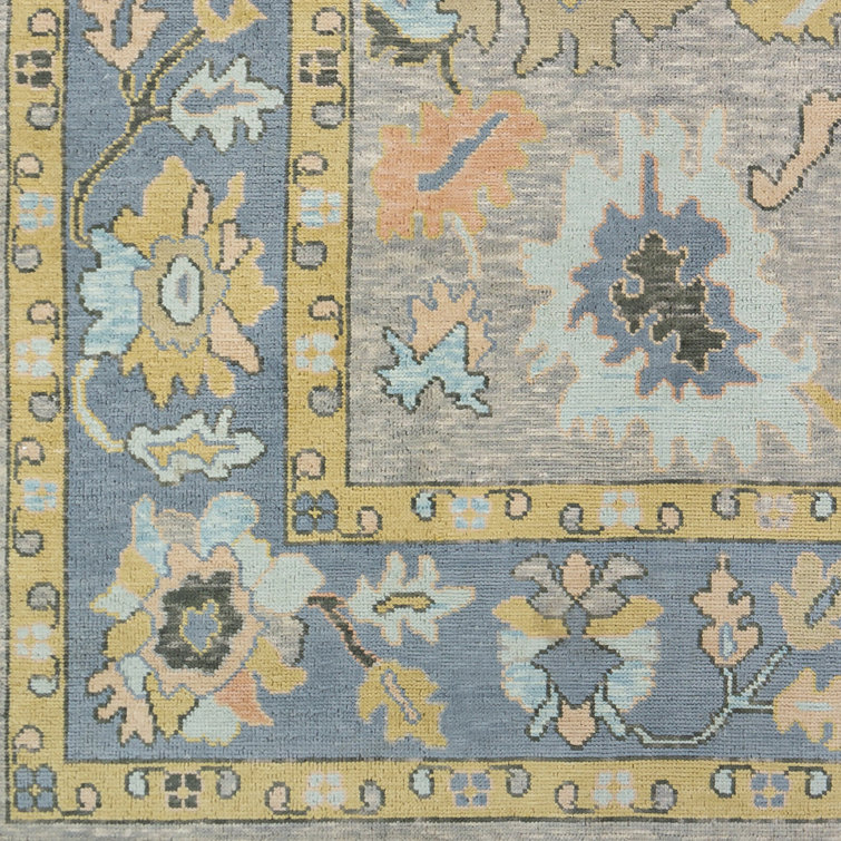 Handmade Blue Wool Oriental 2' x 3' Area Rug