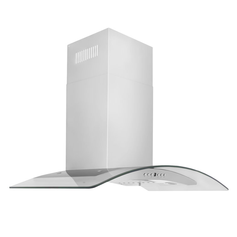 30" Stainless Steel and Glass Convertible Wall Mount Range Hood
