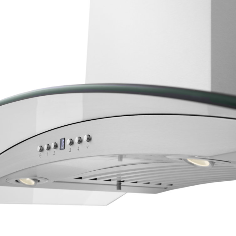 30" Stainless Steel and Glass Convertible Wall Mount Range Hood
