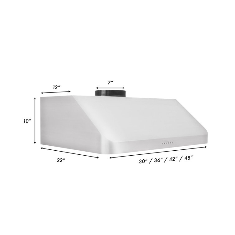 36" Brushed Stainless Steel Convertible Under Cabinet Range Hood