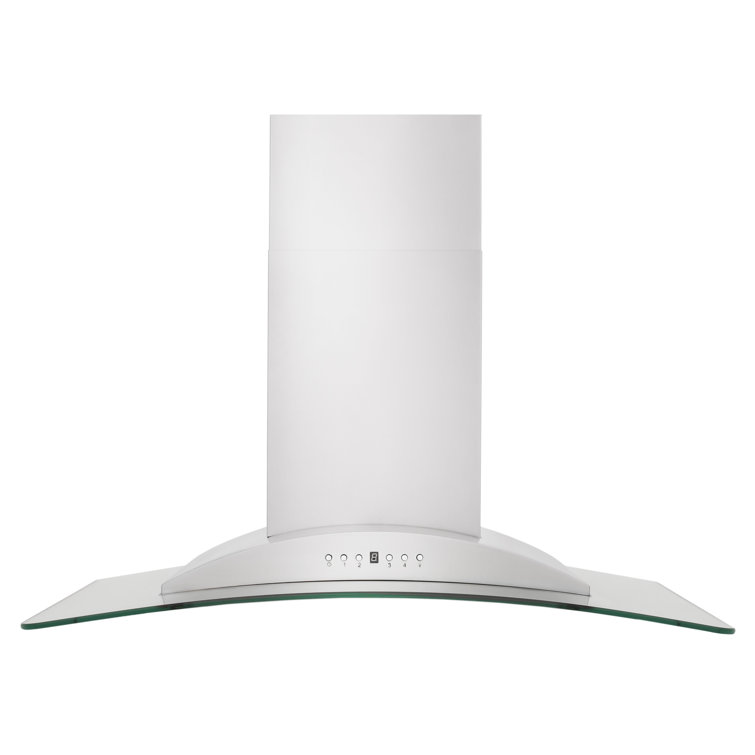 36" Stainless Steel and Glass Convertible Wall Mount Range Hood