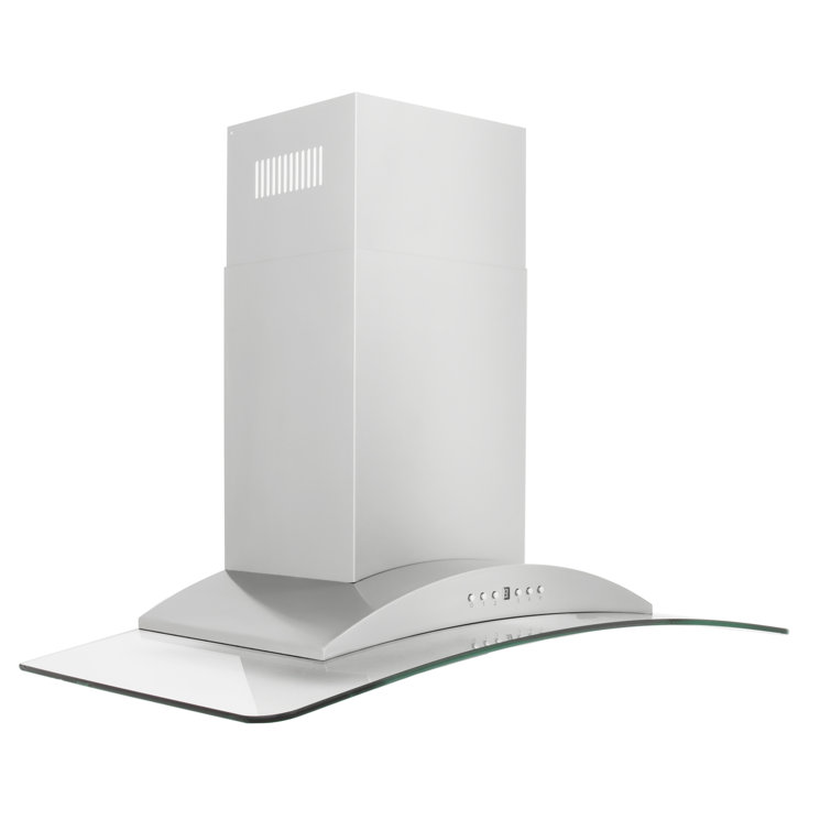 36" Stainless Steel and Glass Convertible Wall Mount Range Hood