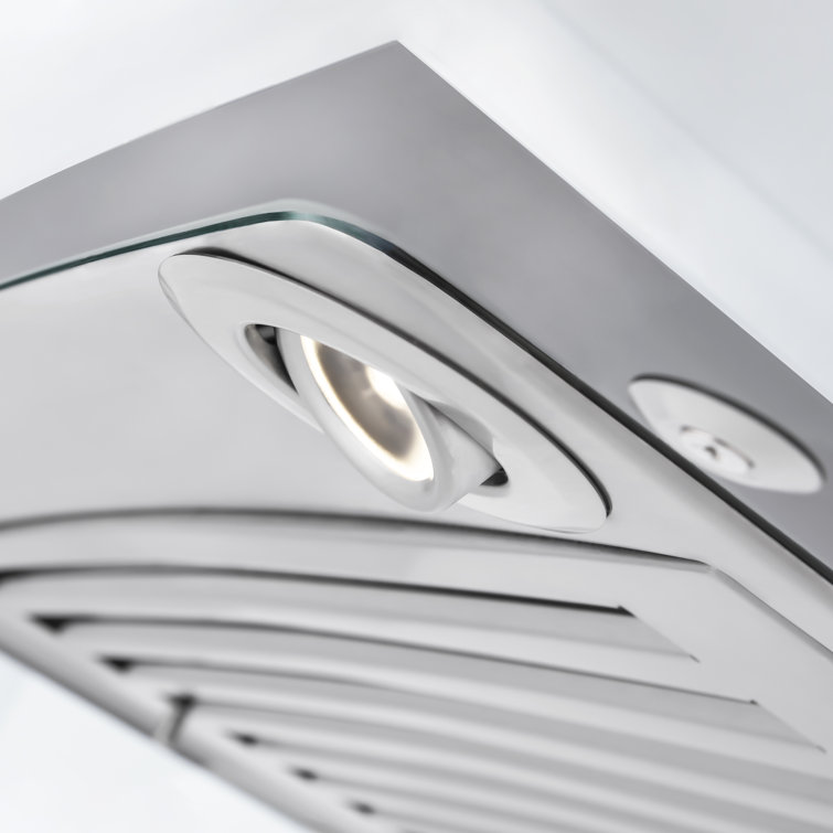 36" Stainless Steel and Glass Convertible Wall Mount Range Hood