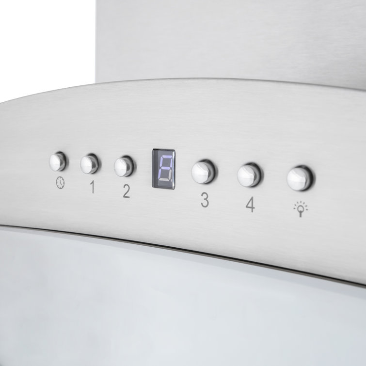 36" Stainless Steel and Glass Convertible Wall Mount Range Hood