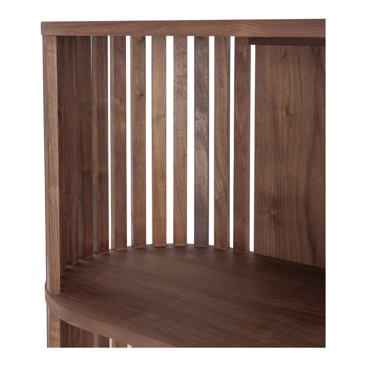 Henrich 41'' Walnut Mid-Century Modern Bookshelf with Steel Legs