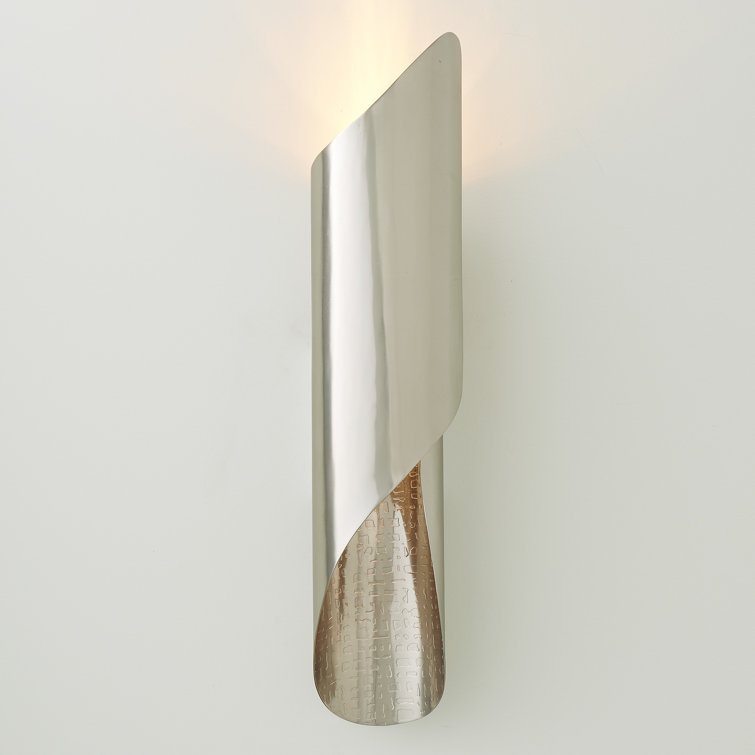 Antique Nickel Dimmable Cylinder Electric Wall Sconce