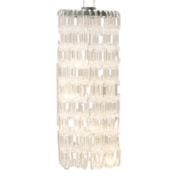 48'' Nickel and Crystal 4-Light Chandelier