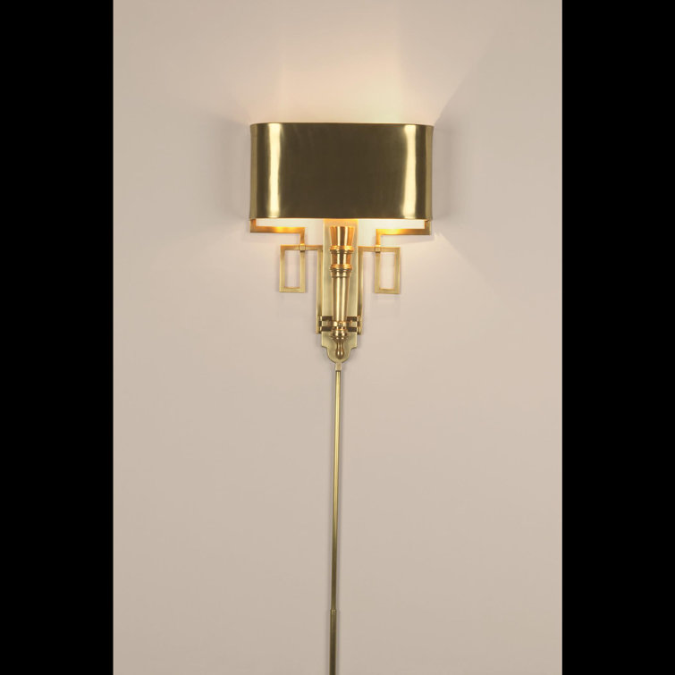 Elegant Antique Brass 2-Light Wallchiere Sconce with Nickel Shield