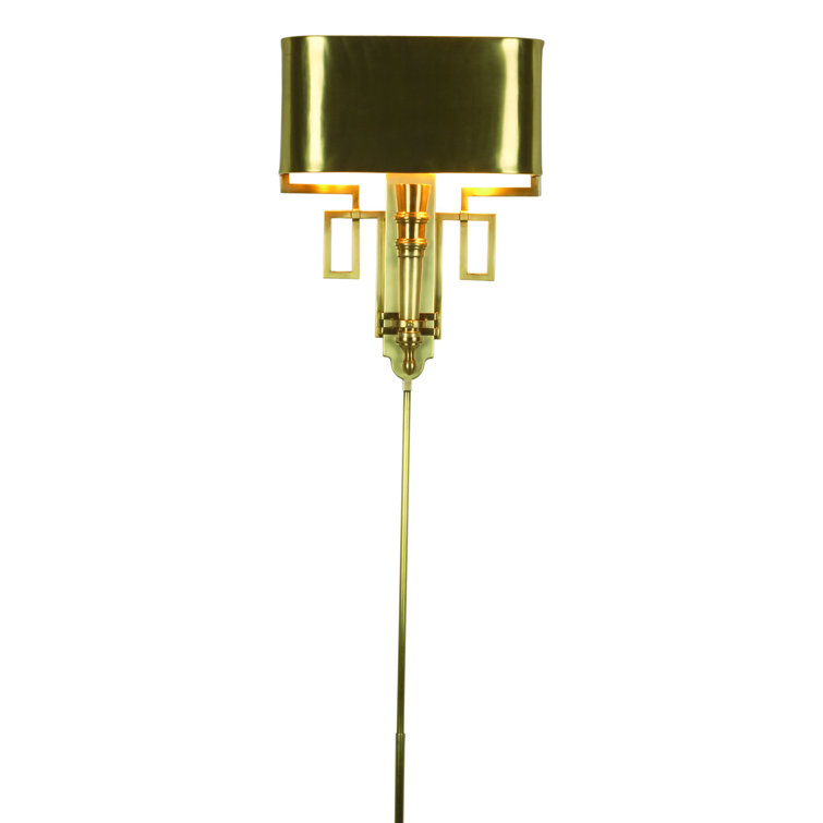 Elegant Antique Brass 2-Light Wallchiere Sconce with Nickel Shield