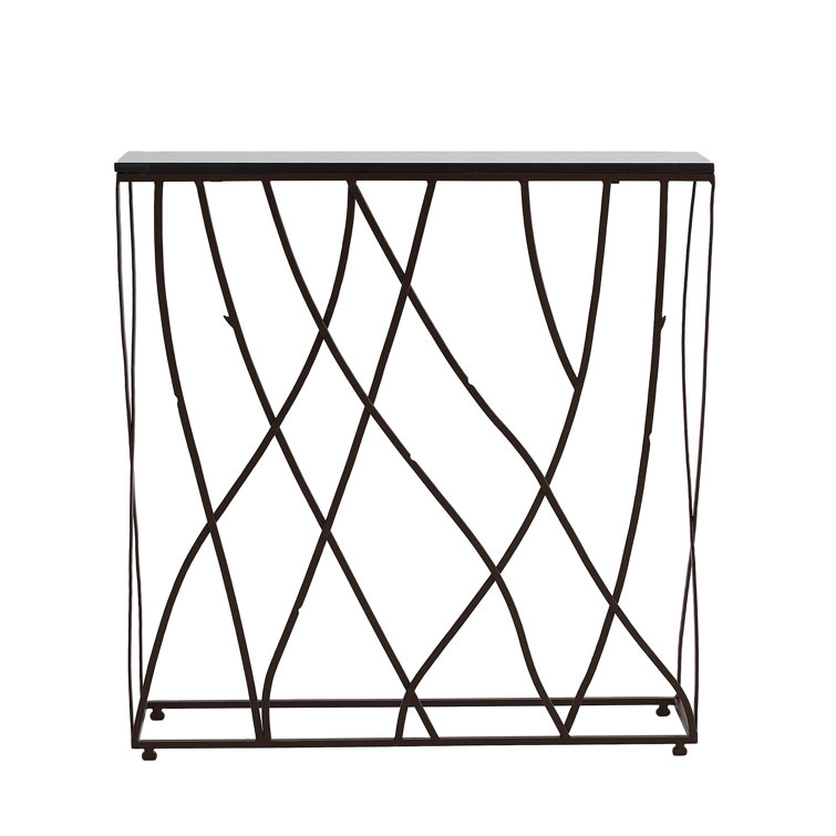 Branch-Inspired 36" Wood, Stone & Metal Console Table