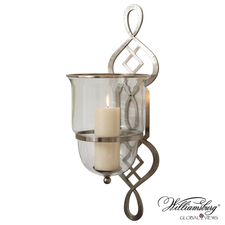 Antique Nickel Handcrafted Wall Hurricane Sconce