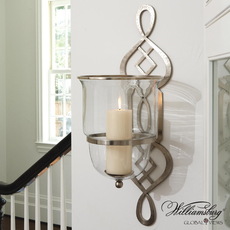 Antique Nickel Handcrafted Wall Hurricane Sconce