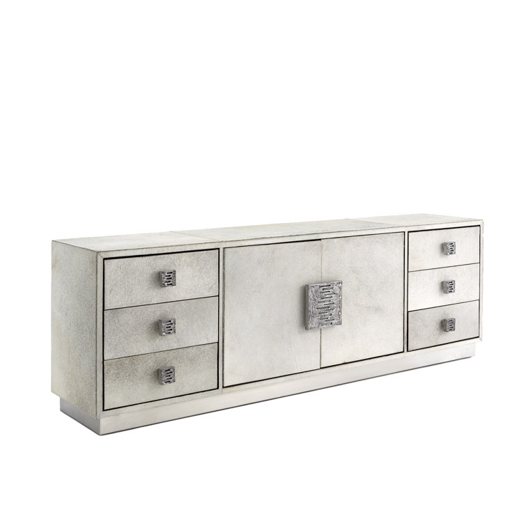 Metro Long Gray Hair-on-Hide Office Cabinet