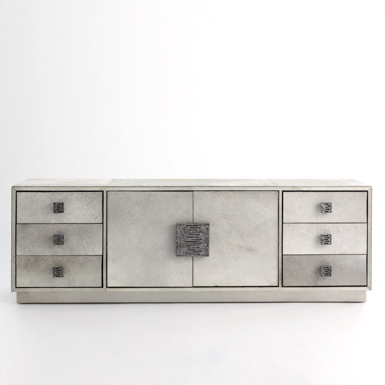 Metro Long Gray Hair-on-Hide Office Cabinet