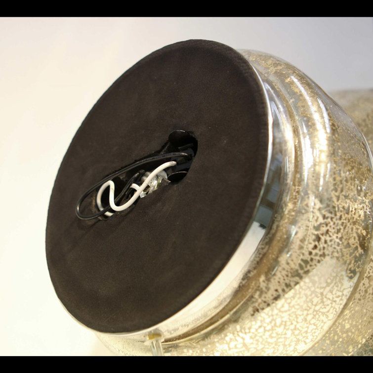 Elegant Nickel Buffet Lamp with 3-Way Switch and Silver Cord