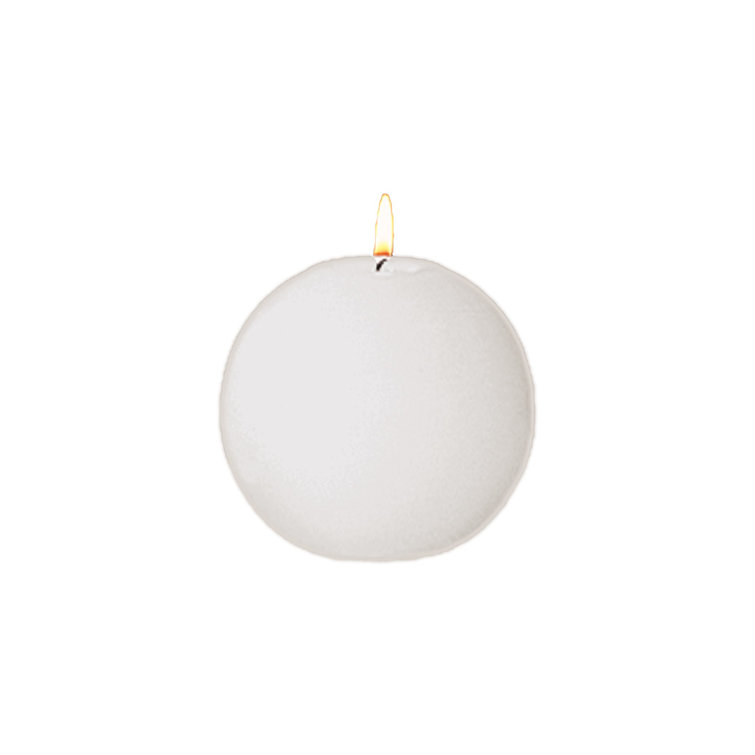 Ivory Globe Flameless 4" Paraffin Ball Candle