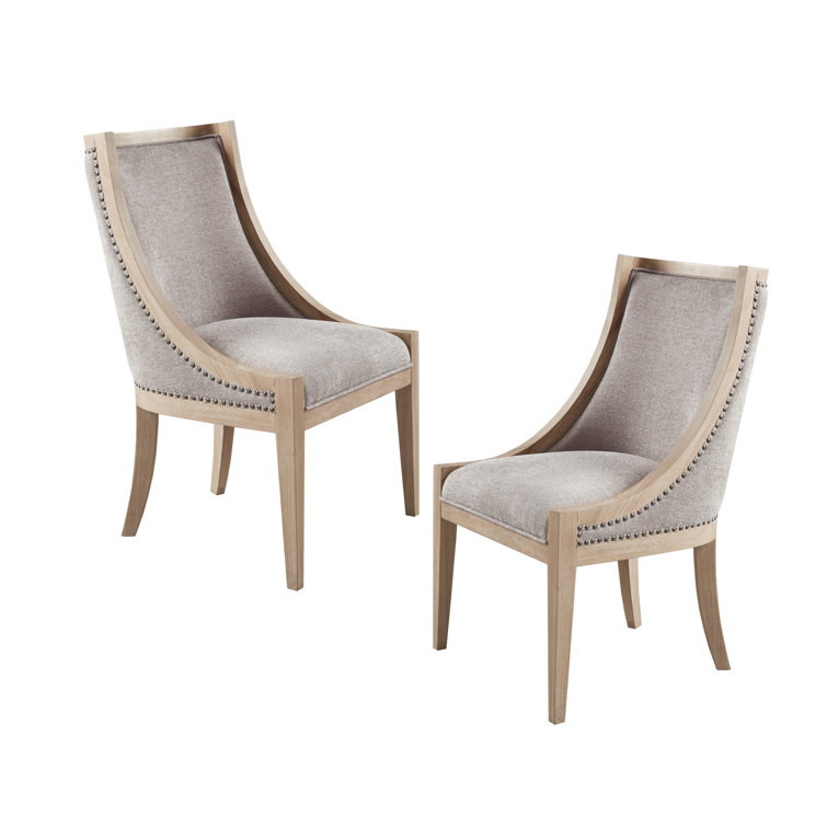Elmcrest Taupe Linen and Rubberwood Dining Chair