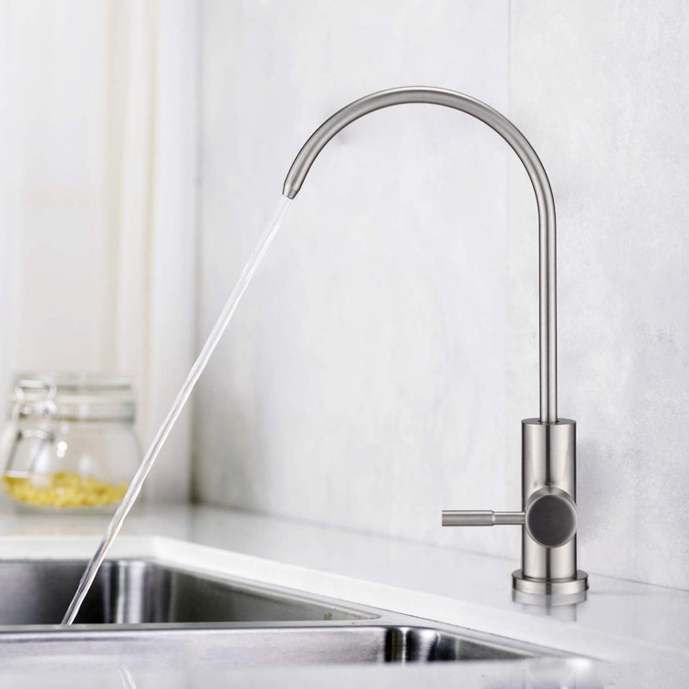 Brushed Nickel High Arc Kitchen Water Filter Faucet