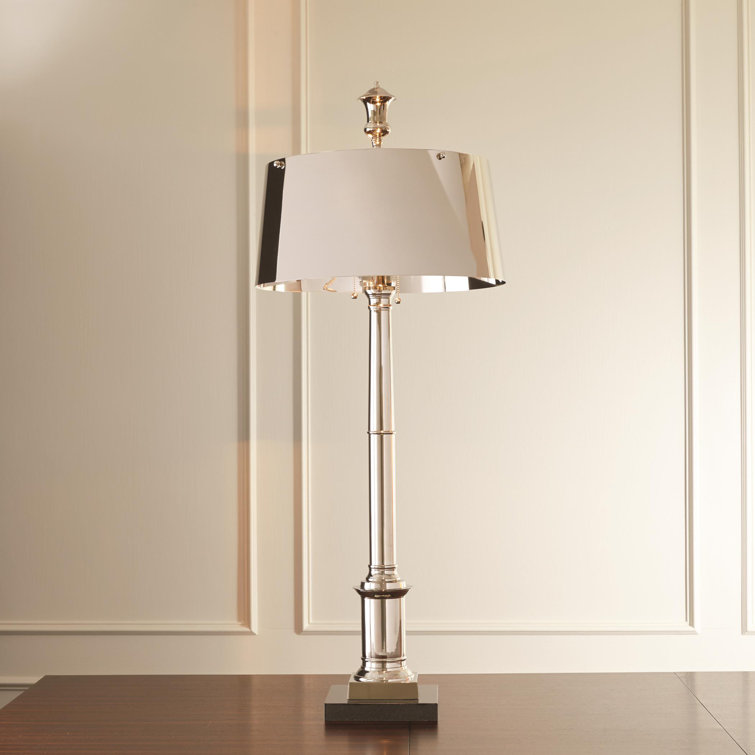 Grand Library 48" Nickel Table Lamp with Marble Base