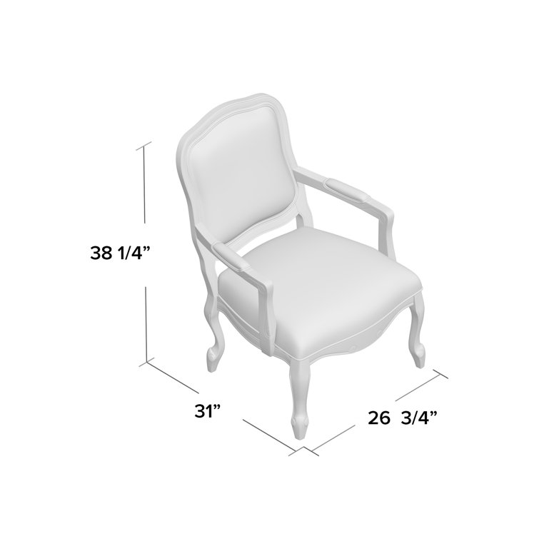 Sophie Gray Floral Handcrafted Wood Accent Chair