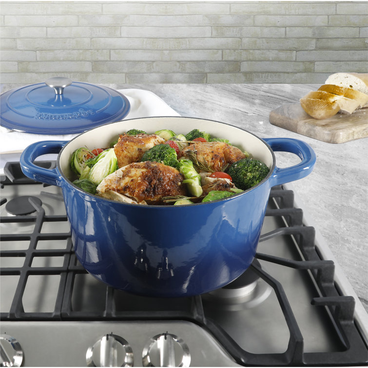 Sapphire Blue 10.6'' Enameled Cast Iron Dutch Oven