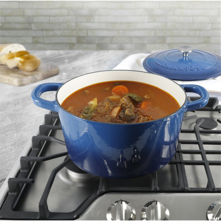 Sapphire Blue 10.6'' Enameled Cast Iron Dutch Oven