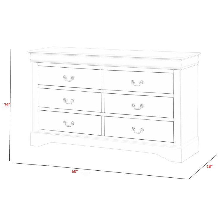 Antique Gray 60" Sophisticated Dresser with Dovetail Drawers